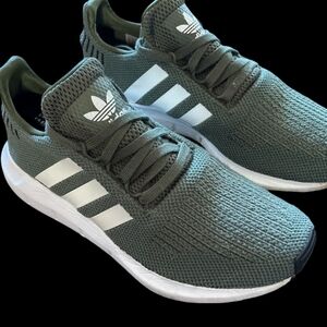 Adidas Green and White Athletic Shoes for Active Lifestyle